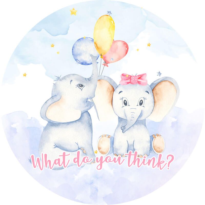 Elephant Baby Shower Round Backdrop Elephant Themed Baby Shower Decorations-ubackdrop