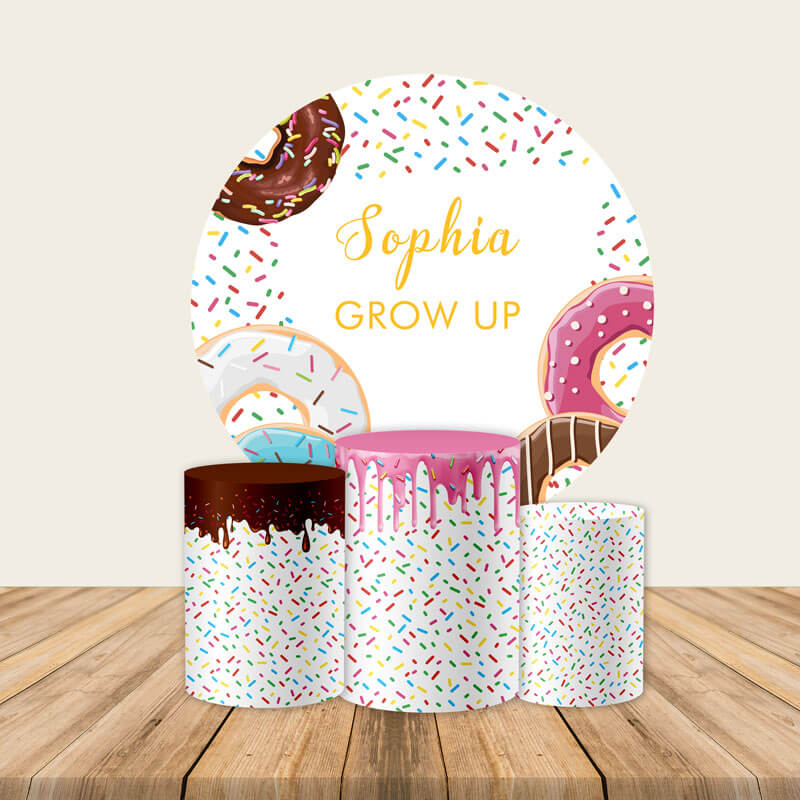 Donuts Round Backdrop | Kids Birthday Party Decoration-ubackdrop