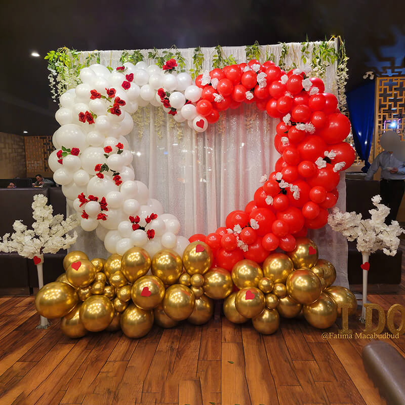 6.5ft Party & Hoop Balloon Heart Shape Loop Flower Arch Photo Booth Backdrop Stand Heart Backdrop-ubackdrop