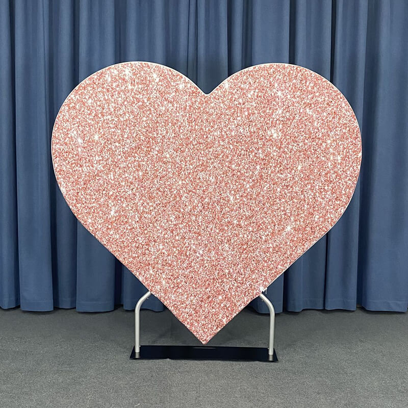 6.5ft Party & Hoop Balloon Heart Shape Loop Flower Arch Photo Booth Backdrop Stand Heart Backdrop-ubackdrop