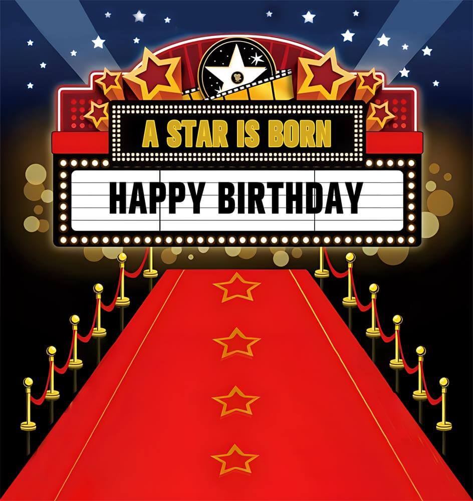 Hollywood Red Carpet Photo Backdrop Birthday Backdrop-ubackdrop