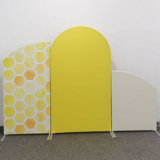 Honey Bee Theme Yellow Birthday Chiara Arched Wall Covers-ubackdrop