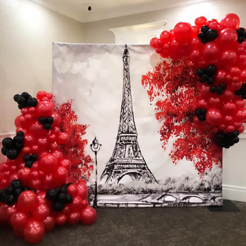 Ink Painting Eiffel Tower Custom Backdrop-ubackdrop