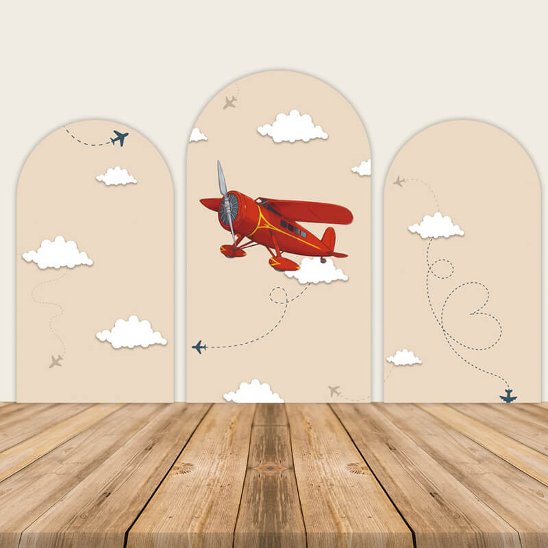 Let The Adventure Begin Baby Shower Arched Walls Backdrop-ubackdrop