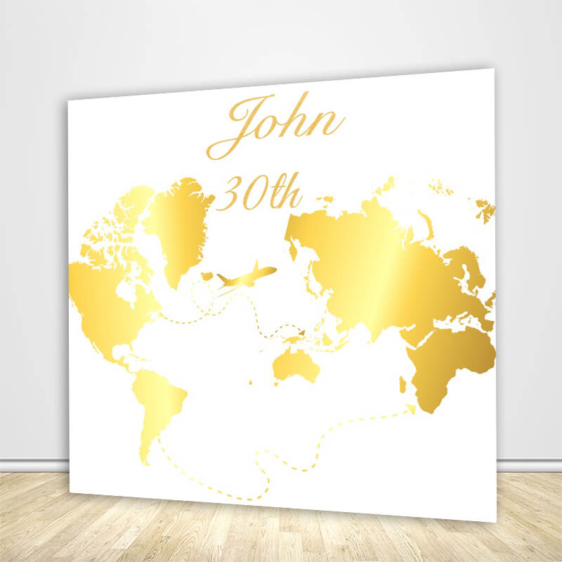 Let The Adventure Begin Birthday Party Backdrop-ubackdrop