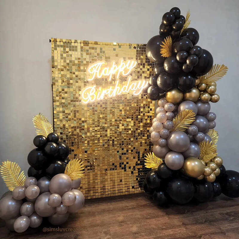 Light Gold Shimmer Wall Panels – Easy Setup Wedding/Event/Theme Party Decorations-ubackdrop