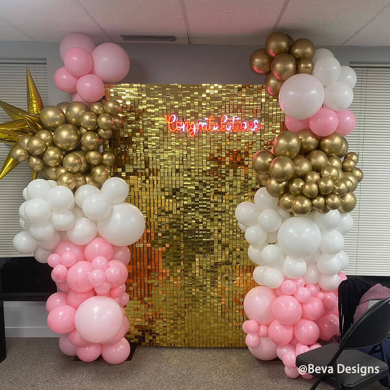 Light Gold Shimmer Wall Panels – Easy Setup Wedding/Event/Theme Party Decorations-ubackdrop