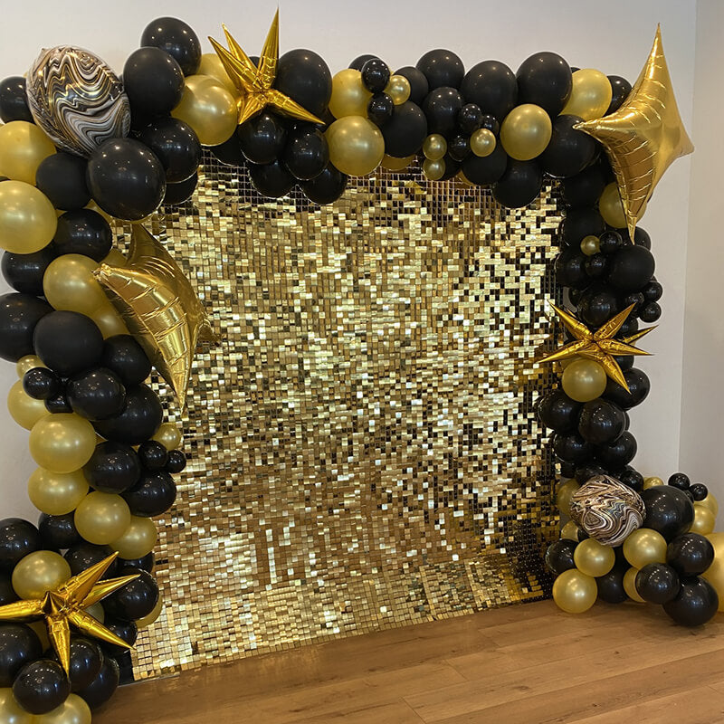 Light Gold Shimmer Wall Panels – Easy Setup Wedding/Event/Theme Party Decorations-ubackdrop