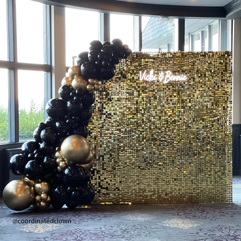 Light Gold Shimmer Wall Panels – Easy Setup Wedding/Event/Theme Party Decorations-ubackdrop