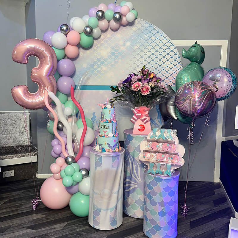 Mermaid Theme Round Backdrop-ubackdrop