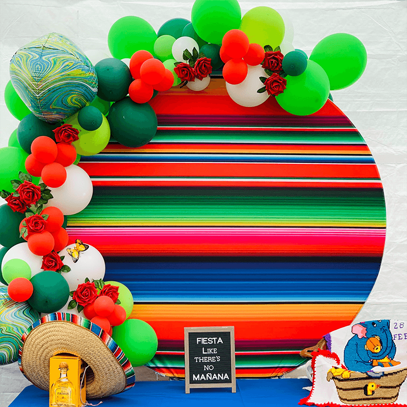 Mexican Fiesta Theme Round Backdrop | Mexican Party Decoration-ubackdrop