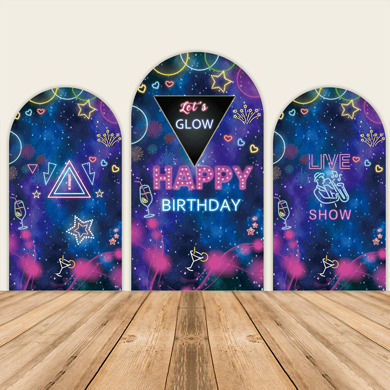 Neon Glow Party Chiara Arch Backdrop Covers-ubackdrop