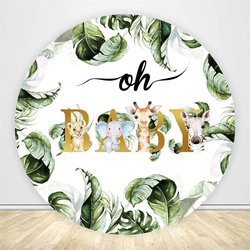 Oh Baby Safari Round Backdrop Cover-ubackdrop