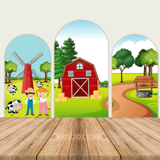 Old McDonald Farm Theme Chiara Arched Wall Covers-ubackdrop
