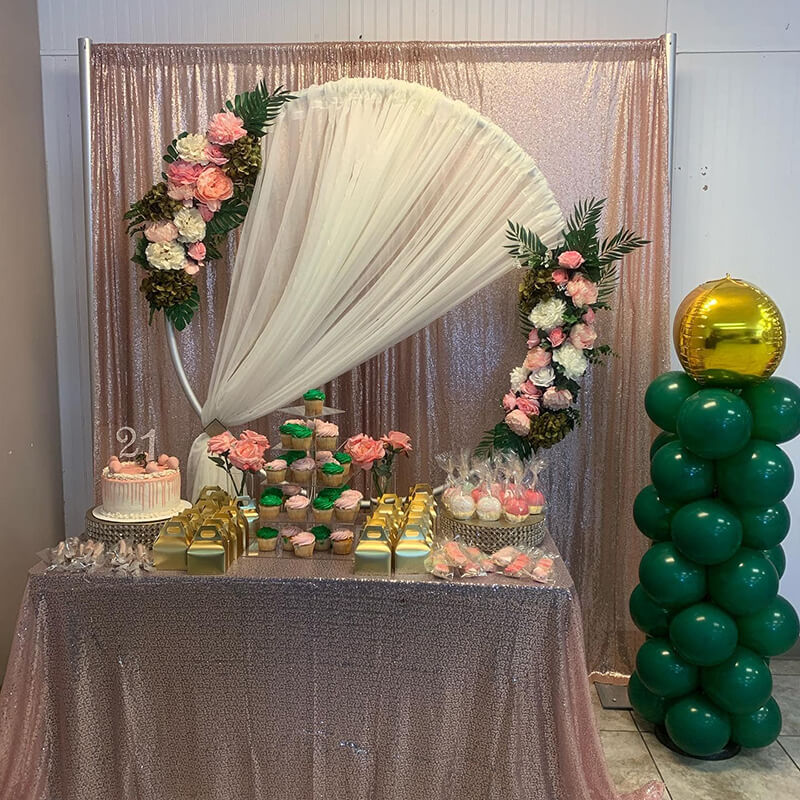 Party & Hoop Balloon Circle Loop Flower Arch Photo Booth Backdrop Stand Round Backdrop-ubackdrop