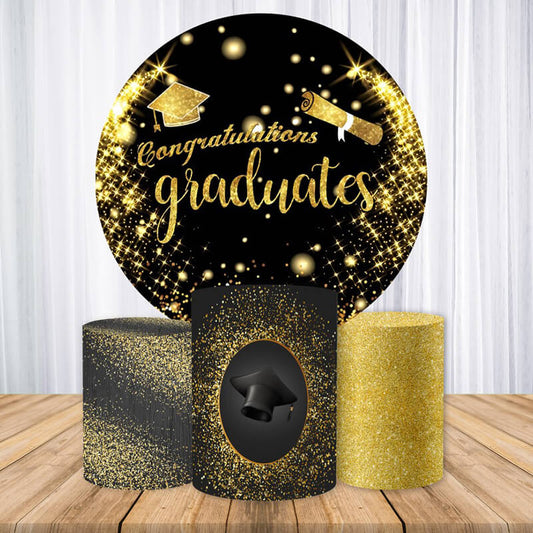 Personalized Graduation Round Backdrop Cover-ubackdrop