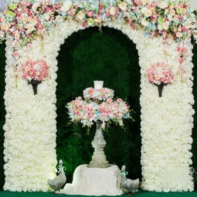 Curved Wedding Arch Double Layer Party Decoration Flower Arch-ubackdrop