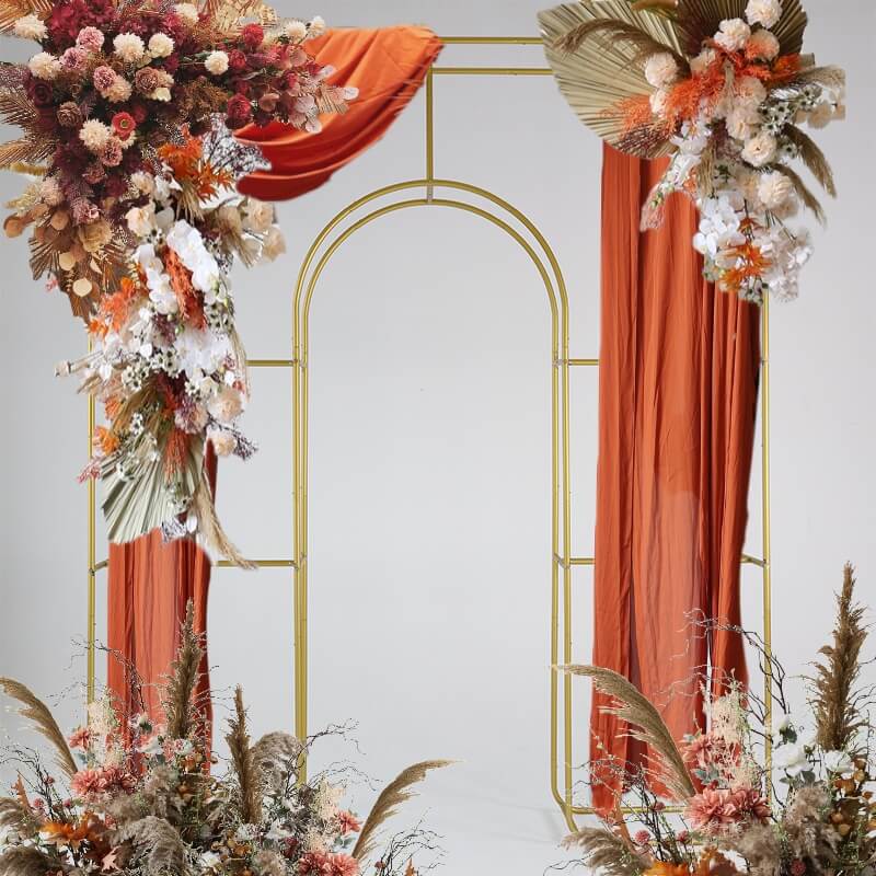 Curved Wedding Arch Double Layer Party Decoration Flower Arch-ubackdrop