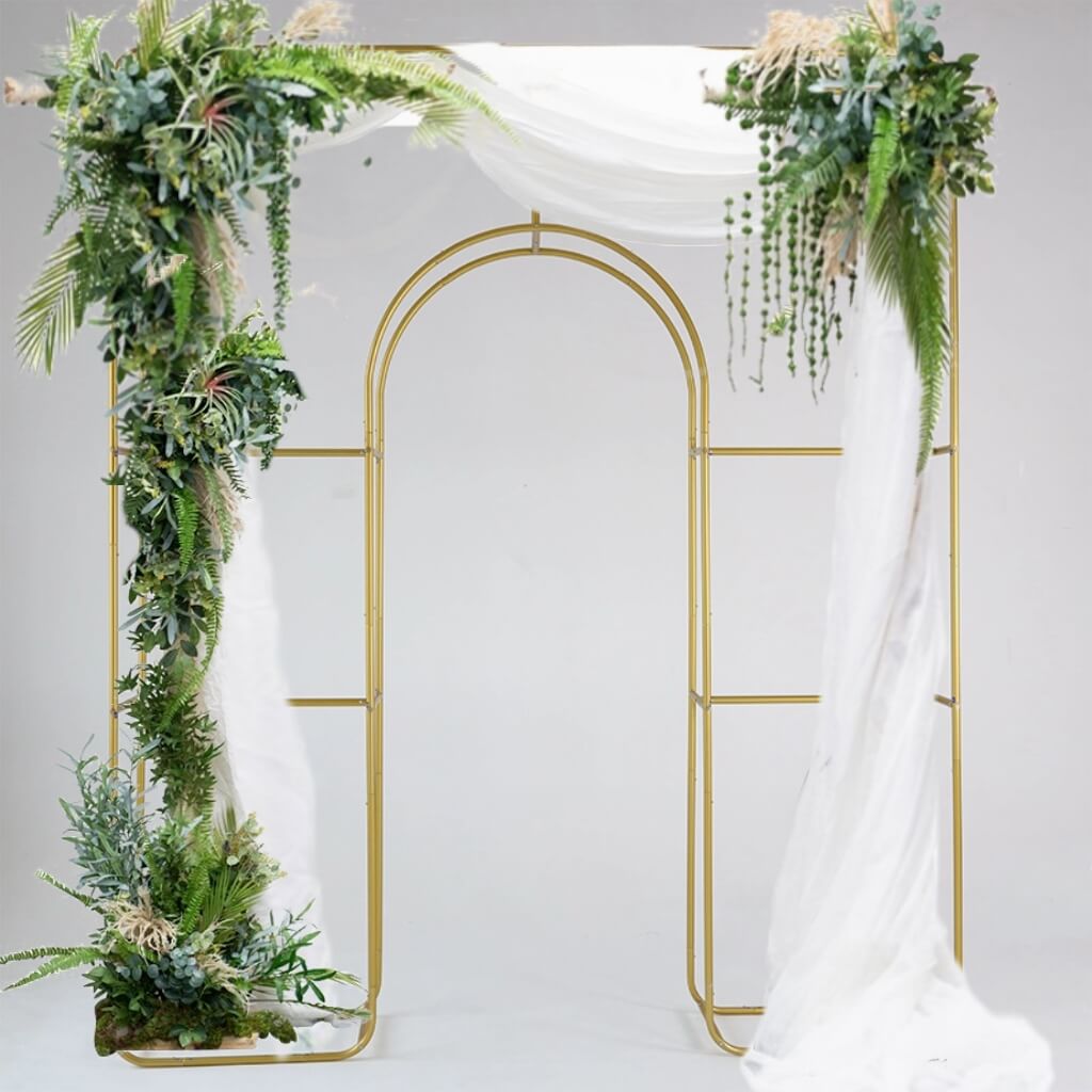 Curved Wedding Arch Double Layer Party Decoration Flower Arch-ubackdrop