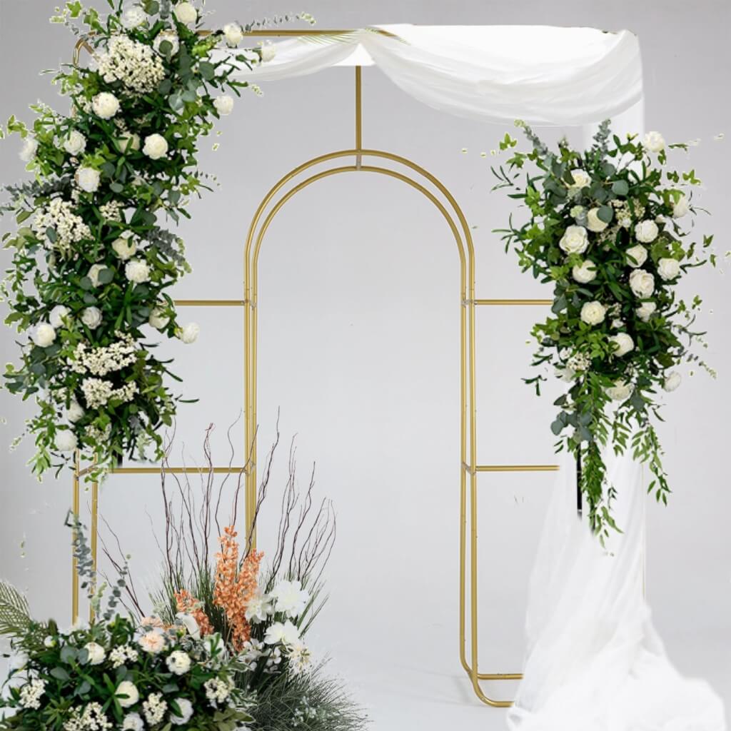 Curved Wedding Arch Double Layer Party Decoration Flower Arch-ubackdrop
