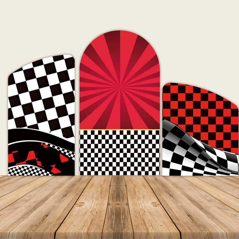 Race Car Birthday Chiara Arched Wall Covers-ubackdrop