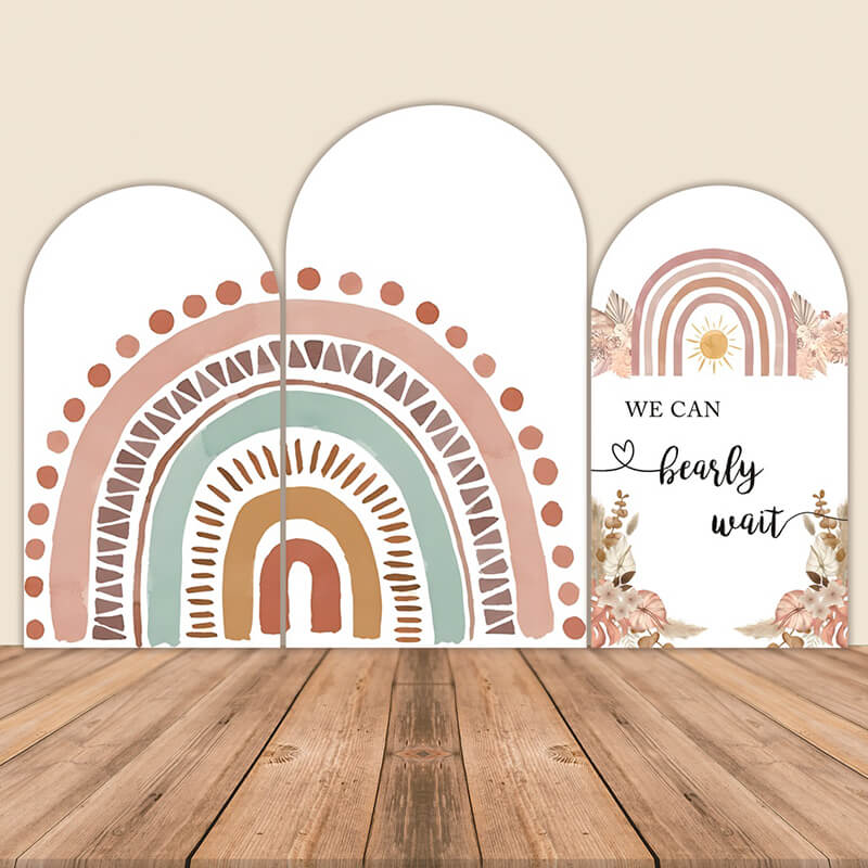 Rainbow Baby Shower Arched Walls Backdrop-ubackdrop