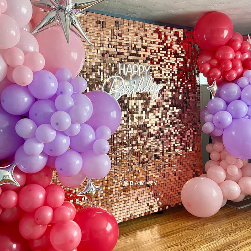 Rosegold Shimmer Wall Panels – Easy Setup Wedding/Event/Theme Party Decorations-ubackdrop