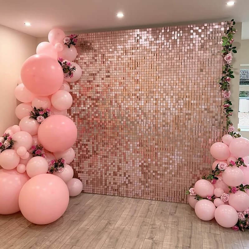 Rosegold Shimmer Wall Panels – Easy Setup Wedding/Event/Theme Party Decorations-ubackdrop
