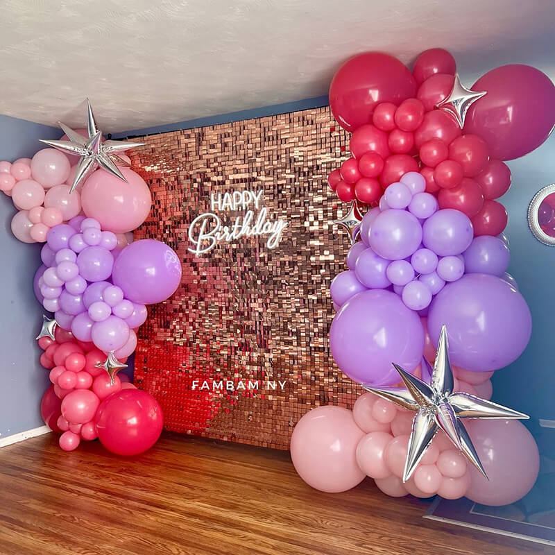 Rosegold Shimmer Wall Panels – Easy Setup Wedding/Event/Theme Party Decorations-ubackdrop