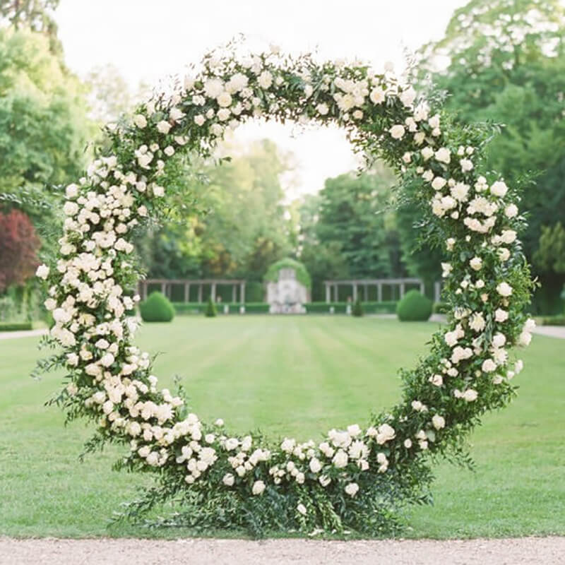 6.5 Ft Round Aluminum Wedding Arch Photo Booth Backdrop Stand-ubackdrop