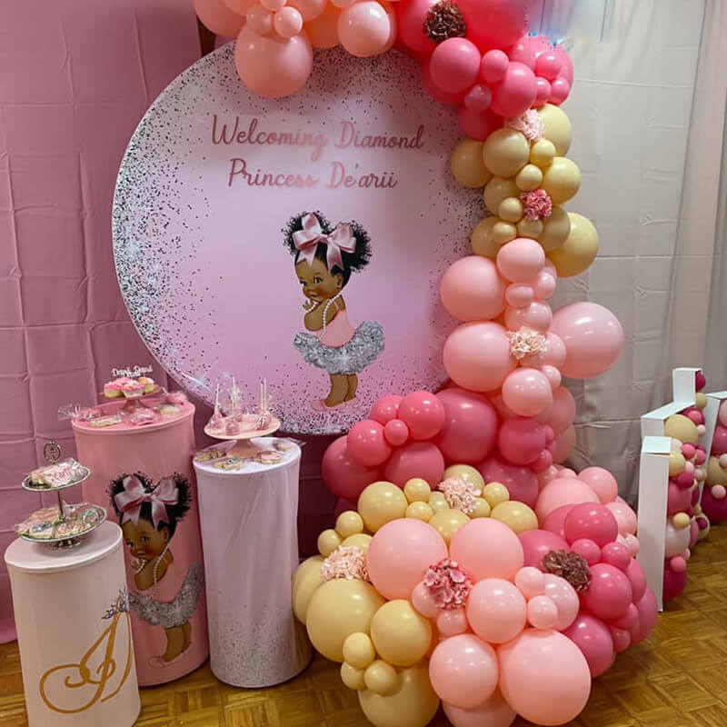 Pink Gold Baby Shower Decorations Girl Kit, Royal Princess Baby