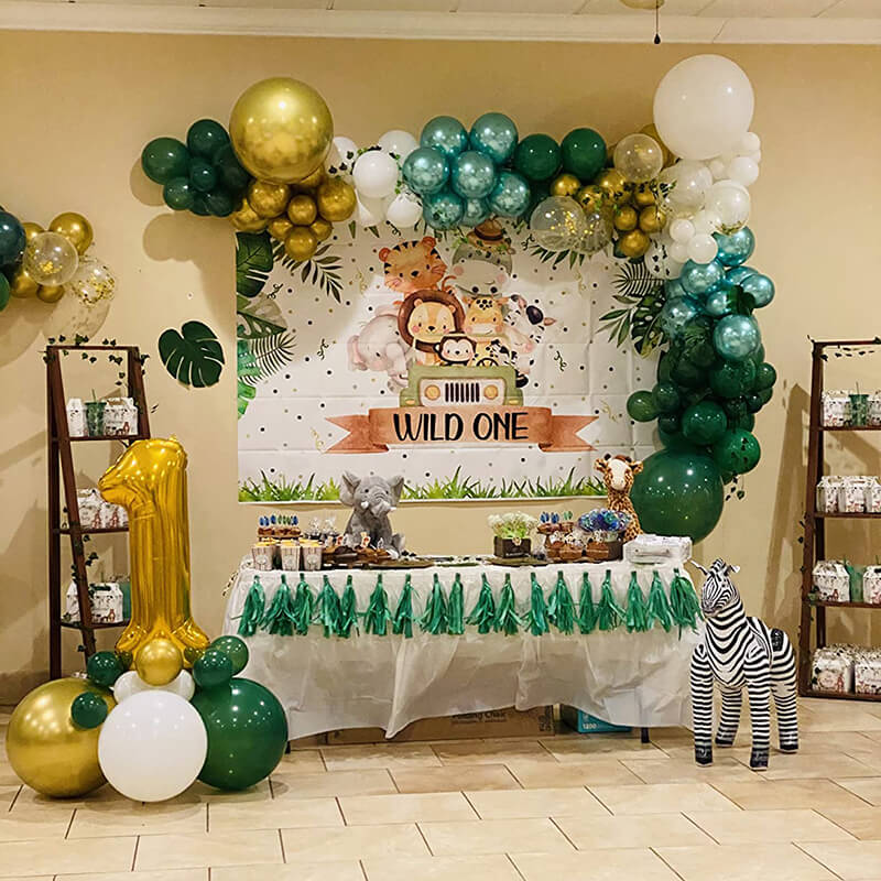 Safari Wild Birthday Balloon Garland Arch Kit-ubackdrop