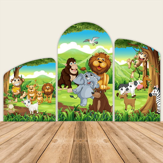 Safari Wild Theme Chiara Backdrop Arched Wall Covers ONLY-ubackdrop