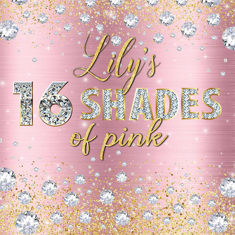 Shades of Pink Sweet 16 Backdrop-ubackdrop