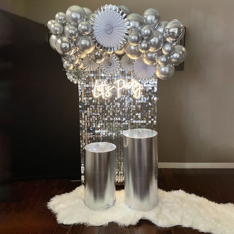 Silver Shimmer Wall Panels – Easy Setup Wedding/Event/Theme Party Decorations-ubackdrop