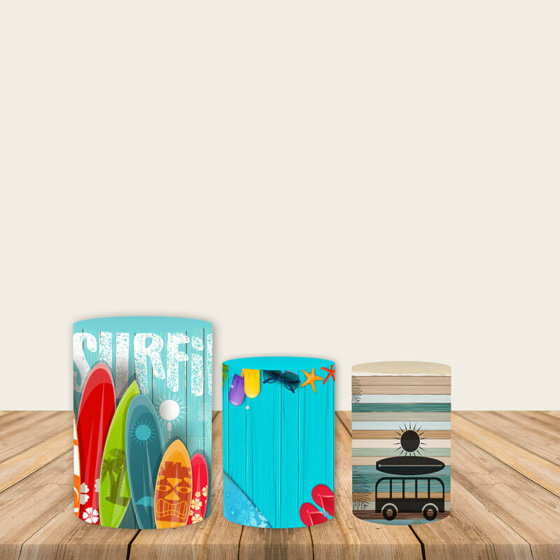 Surf's up Surfboard Fabric Pedestal Covers-ubackdrop