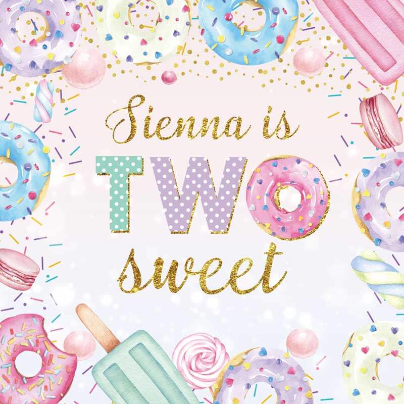 Sweet Donuts Birthday Backdrop Donut Grow Up Banner-ubackdrop