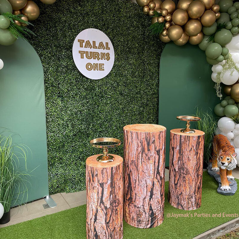Tree Stump Utility Pedestal Covers Plinth Cover Printed Fabric Pedestal Cover-ubackdrop