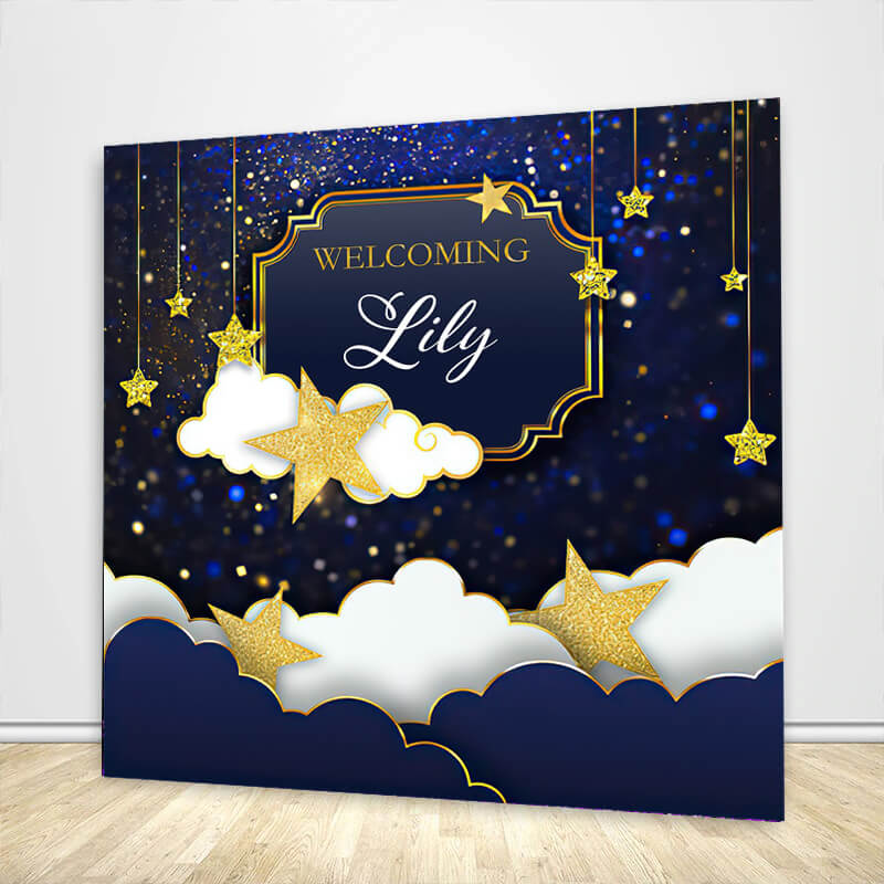 Twinkle Twinkle Little Star Boy Baby Shower Backdrop-ubackdrop
