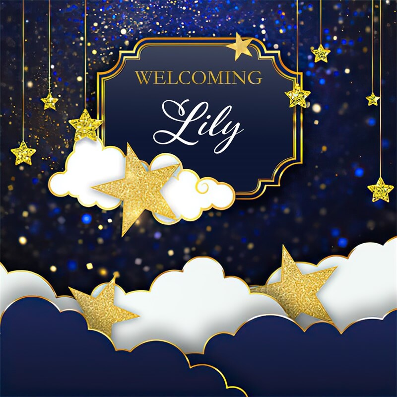 Twinkle Twinkle Little Star Boy Baby Shower Backdrop-ubackdrop