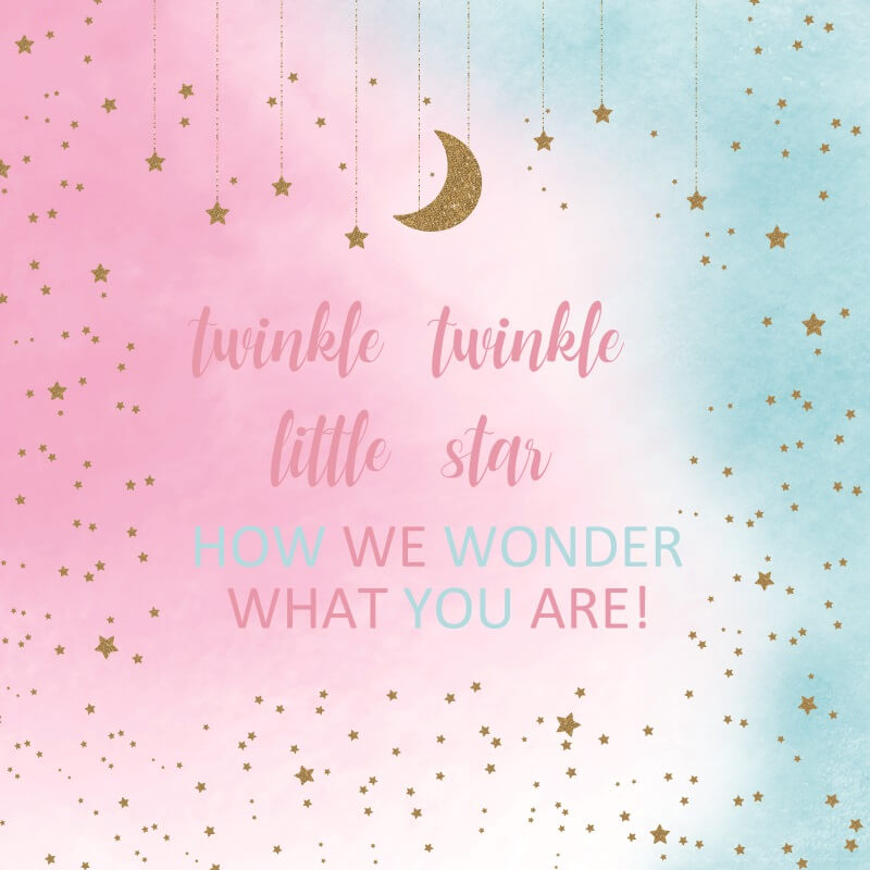 Twinkle Twinkle Little Star Gender Reveal Backdrop-ubackdrop