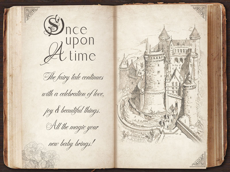 Once Upon a Time Story Book Backdrop Storybook Party Backdrop Banner-ubackdrop
