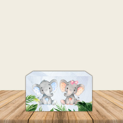 Elephant Baby Shower Tablecloth Custom Made Elephant Table Cover - Designed, Printed & Shipped-ubackdrop