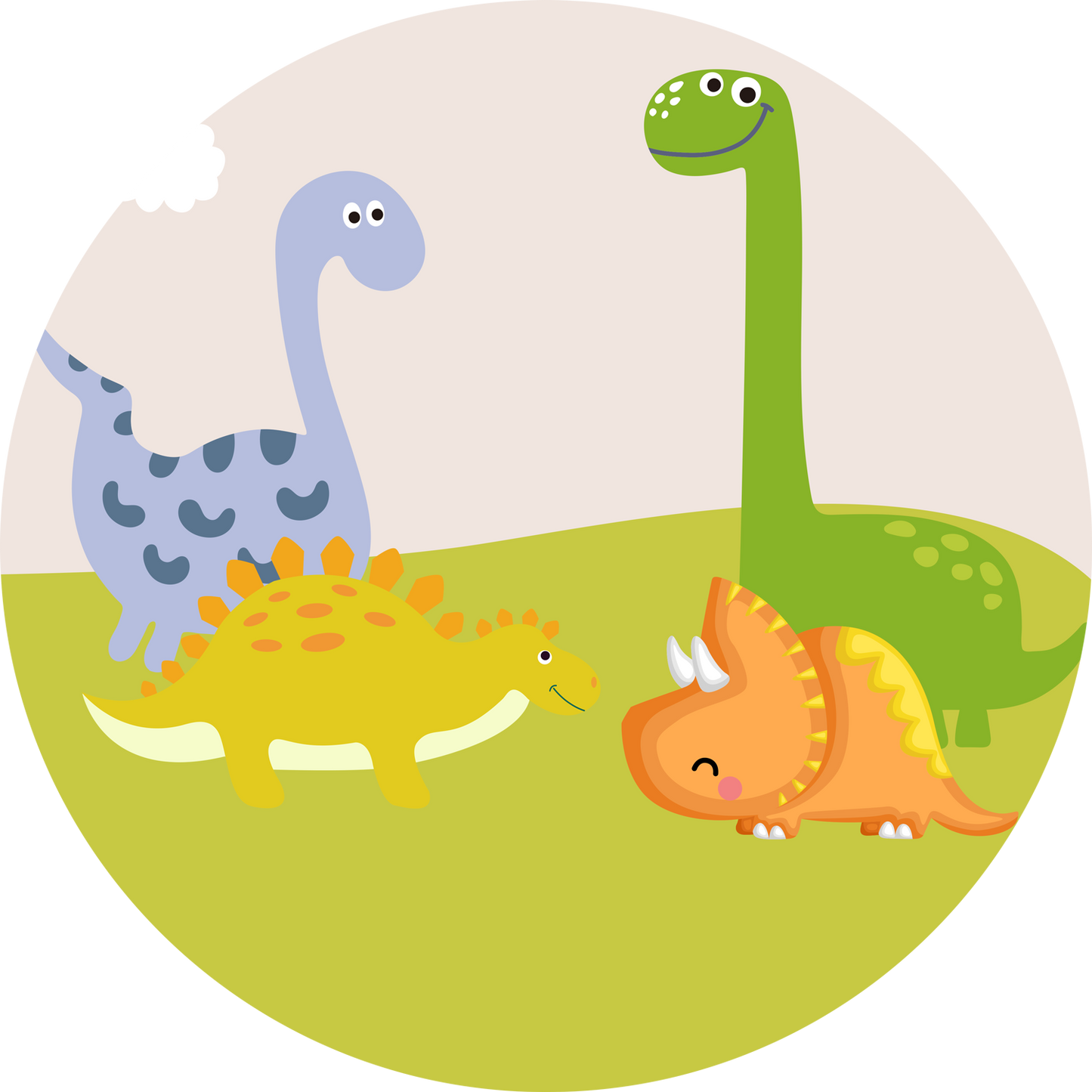 Cartoon Dinosaur Round Backdrop Birthday Party Decorations-ubackdrop