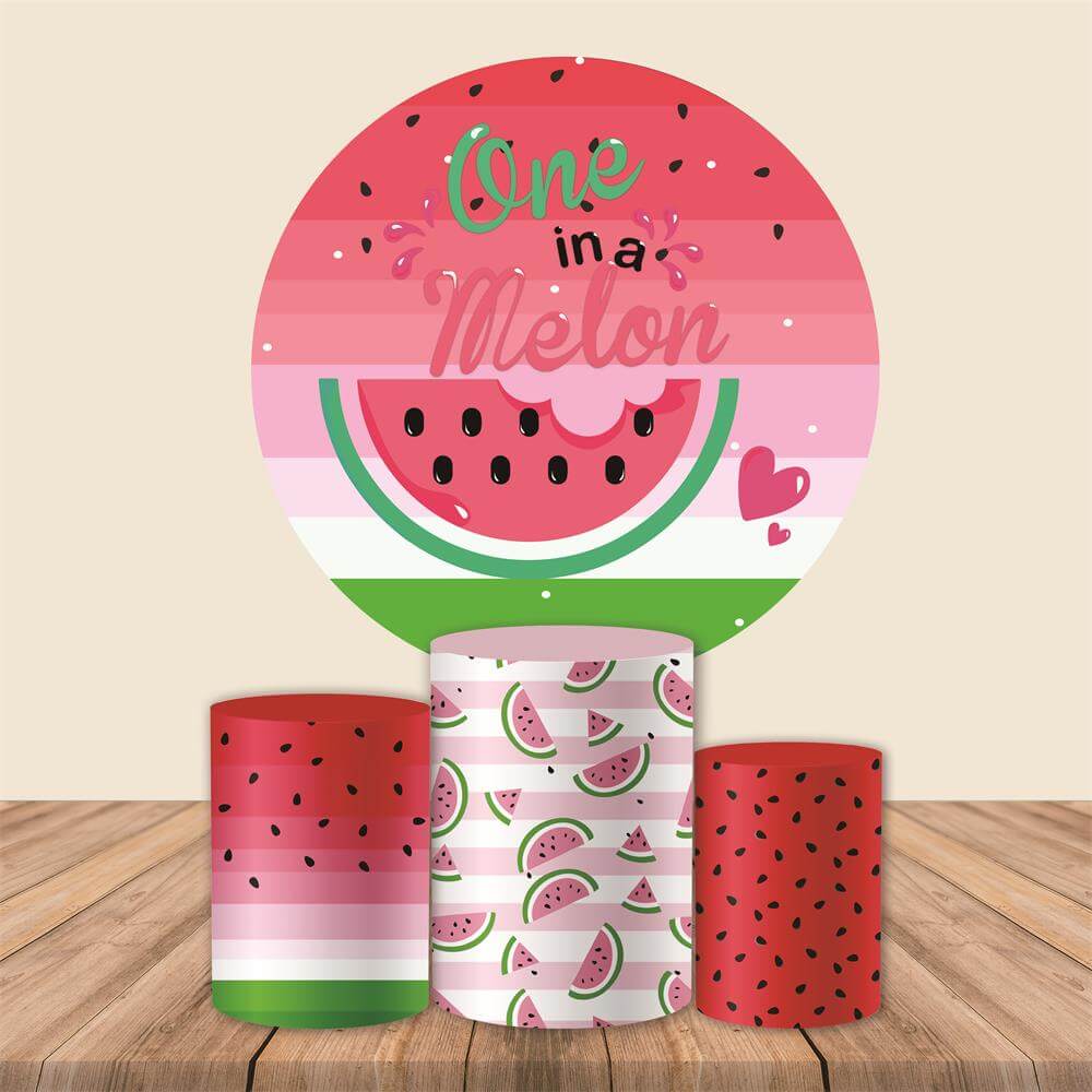 Watermelon Theme One in a Melon Round Backdrop Cover-ubackdrop