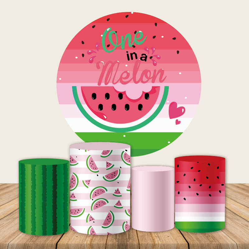 Watermelon Theme One in a Melon Round Backdrop Cover-ubackdrop