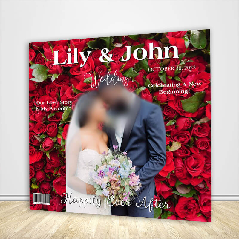 Wedding Backdrop Wedding Step and Repeat Magazine Cover-ubackdrop