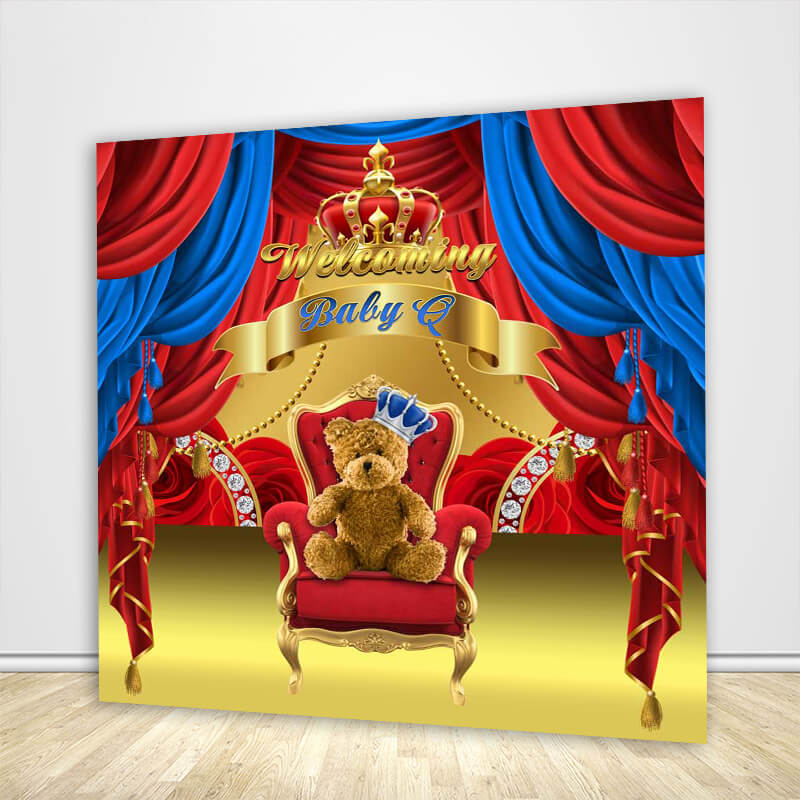Welcoming Bear Theme Baby Shower Backdrop-ubackdrop