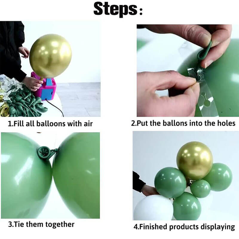 Wedding White Silver Balloon Garland Arch Kit-ubackdrop