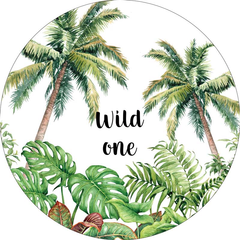 Wild One Boy First Birthday Round Backdrop-ubackdrop